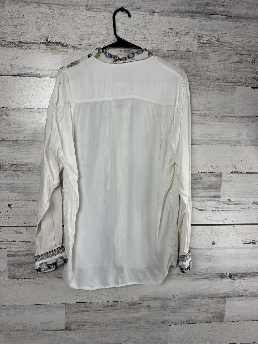 Vintage Bellows Brut Le Garage Paris Button Up Shirt Mens Embroidered M - Picture 6 of 8